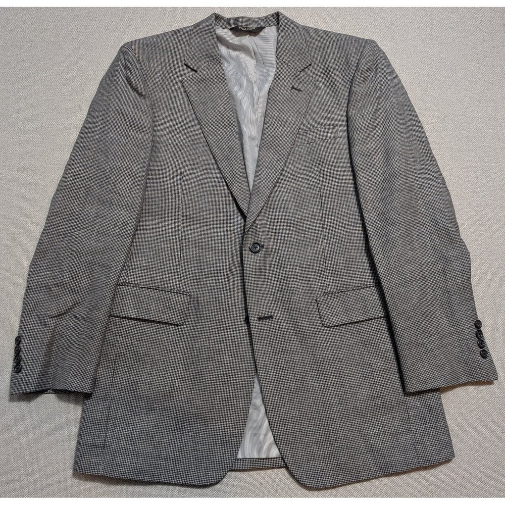 Jos. A. Bank Mens Blazer Gray 41L Linen Blend Wool Regular Sport Coat